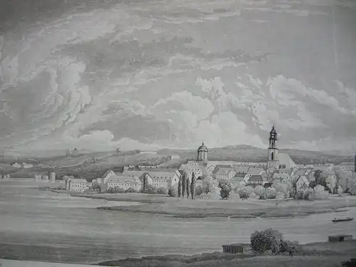 Panorama von Potsdam Orig Aquatinta von Hausheer nach Henning 1850 Brandenburg