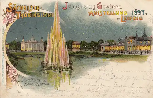 Ak Leipzig Sächsisch-Thüringische Industrie Gewerbe Ausstellung Litho gel 1897