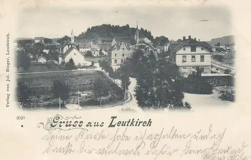 Ak Leutkirch Stadtpartie Allgäu Baden Württemberg gel 1898