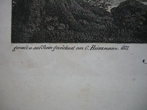 Carl Friedr. Heinzmann (1795-1846) Kgl. bair Reiterei Piquet Lithografie 1822