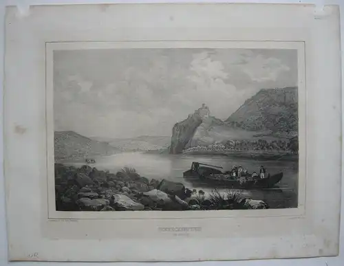 Aussig Usti nad Labem Tschechien Orig Lithographie Schreckenstein Cesky 1840