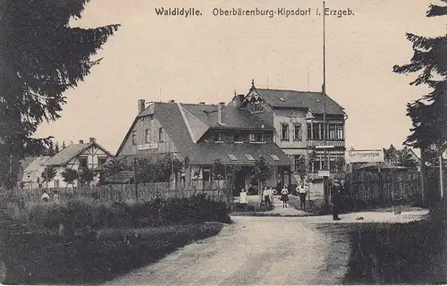 AK Waldidylle Oberbärenburg-Kipsdorf Erzgebirge Sachsen gel. 1923