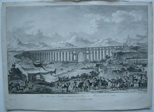 Catania Sicilia Italia Aquedukt Orig Kupferstich D´de Gendt 1790
