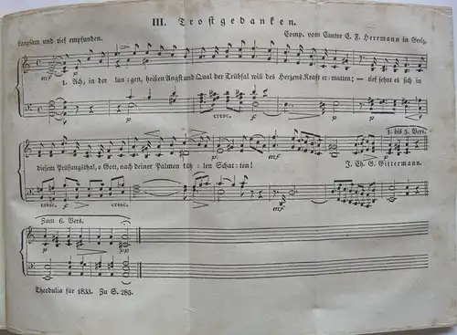 Almanach Theodulia Jahrbuch häusliche Erbauung 1833 Kupfer Musikblätter