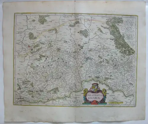 Oberpfalz Bayern altkolor Orig Kupferstichkarte Mercator Janssonius 1627