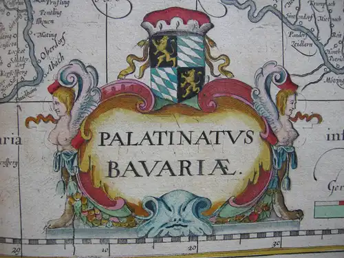 Oberpfalz Bayern altkolor Orig Kupferstichkarte Mercator Janssonius 1627