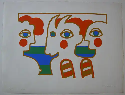 Herbert Schneider (1924-1983) Maibockerl Orig Farblithographie 1965 signiert