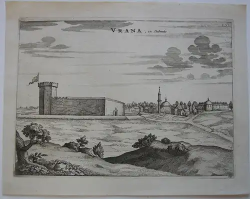 Vrana Ansicht Dalmatien Kroatien Orig Kupferstich Mortier 1704