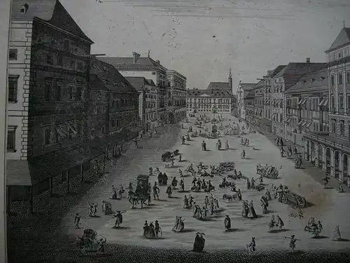 Optical View Guckkastenblatt Wien Mehlmarkt Orig Kupferstich 1780 Neuer Markt