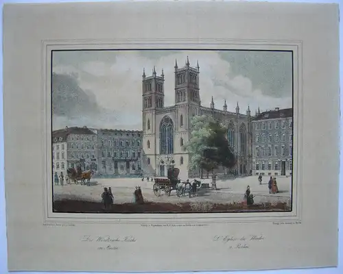 Werdersche Kirche in Berlin Orig Lithografie Lütke 1860