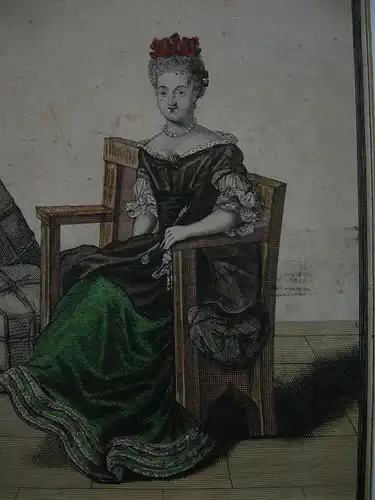 Nicolas Arnoult (XVII) Femme de Marchand kolor Orig Kupferstich 1687