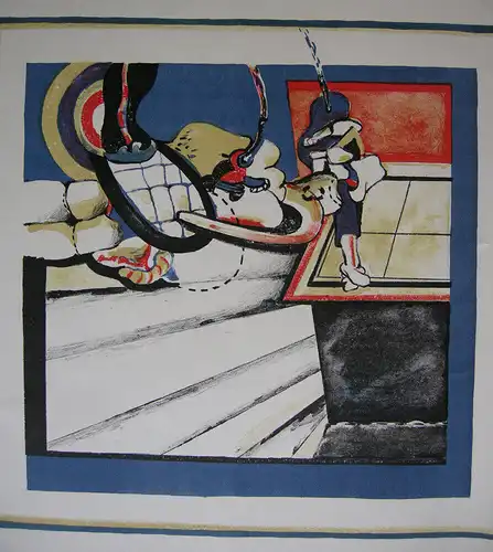 Heino Naujoks (1937) Abstrakte Komposition Serigrafie 41/150 signiert SPUR 1973