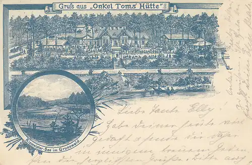 AK Berlin Grunewald Onkel Toms Hütte Riemeister-See Gasthaus gel 1903
