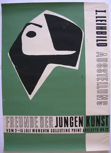 Orig. Plakat Ausstellung Junge Kunst Collecting Point München I. Leihbild