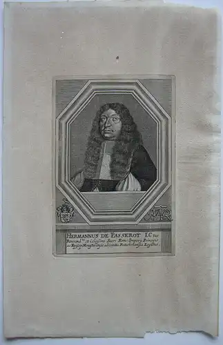 Portrait Hermann de Passerot Gesandter Regensburger Reichstag 1663 Kupferstich