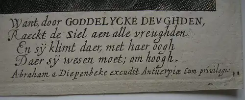 Cornelius van Caukercken (1626-1680) Caritas romana Orig Kupferstich 1670