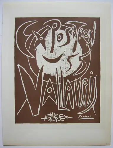 Pablo Picasso Ausstellg Vallauris 1955 Orig Lithografie Maitres de l'Ecole 1959