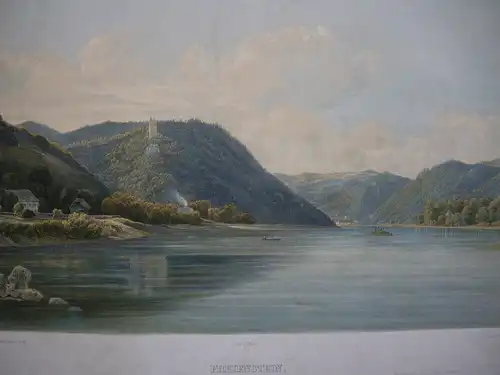 Freyenstein Neustadtl Donaureise Niederösterreich kol Lithografie Sandmann 1850