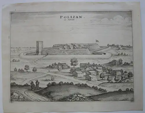 Polac Polizan Ansicht Dalmatien Kroatien Orig Kupferstich Mortier 1704