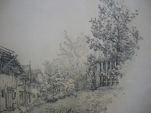 St. Georgen am Ammersee Orig. Kreidelithografie 1896 signiert Diessen