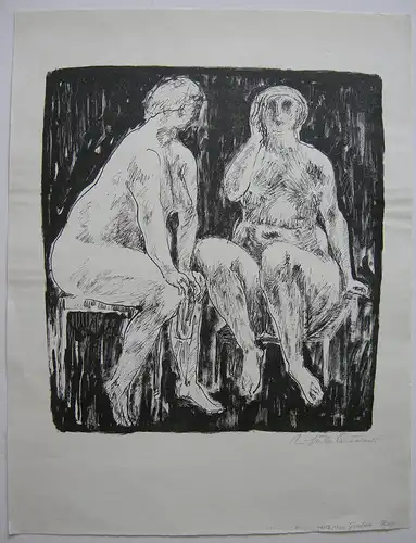 Ursuala Querner (1921-1969) zwei weibliche Akte Orig Lithografie 1960 signiert