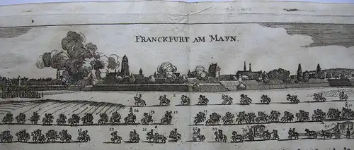 Frankfurt am Main Kaiserwahl Großer Festzug Ansicht Orig Kupferstich 1711 Fehr