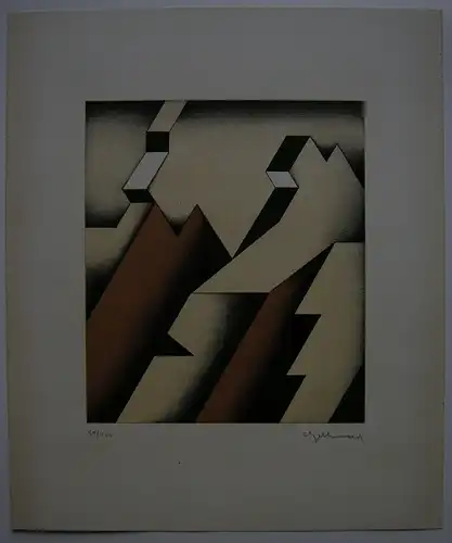 Ludwig Gebhard (1933-2007) Raum und Gegenraum Orig. Lithografie signiert 1978