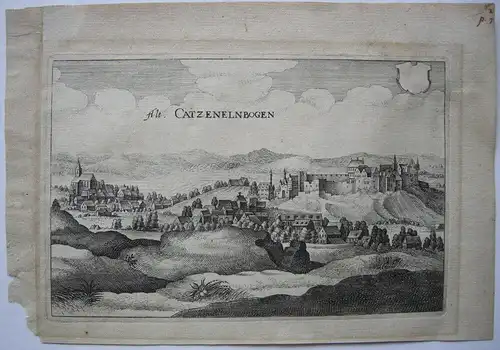 Katzenelnbogen Rheinland-Pfalz Rhein-Lahn-Kreis Orig. Kupfersicht Merian 1655
