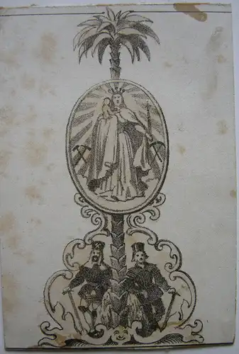 Marienberg Sachsen Erzgebirge Souvenirblatt Lithografie 1850 Gesamt- Detailans