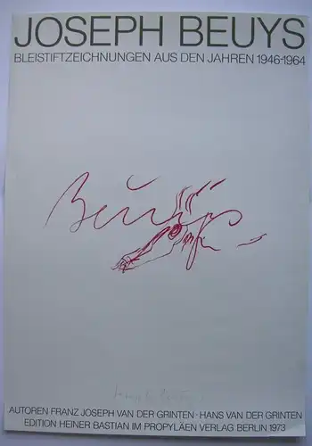 Joseph Beuys Bleistiftzeichnungen Propyläen Orig Plakat 1973 von Beuys signiert