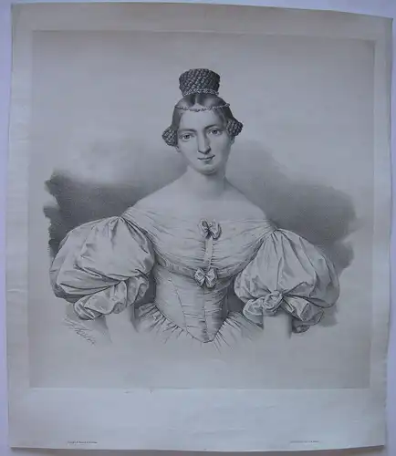 Therese Dessoir (1812-1873) Schauspielerin Breslau Orig. Lithografie F. Koska