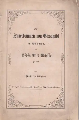 Sauerbrunnen von Giesshübl König Otto Quelle 1855 lithografierte Ansicht