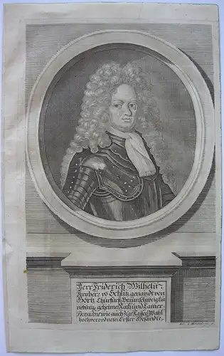 Friedrich Wilh v Schlitz (1647-1728)  Kammerpräsid Kupferstich Montalegre 1711