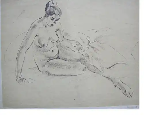 Erwin Lang (1886-1962) Weiblicher Akt Orig. Lithografie ca. 1930 signiert