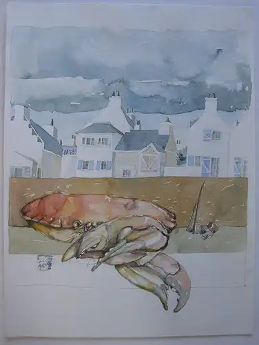 Ingo Eichberger (1943) Reiseeindrücke Bretagne France Aquarell 2002 signiert