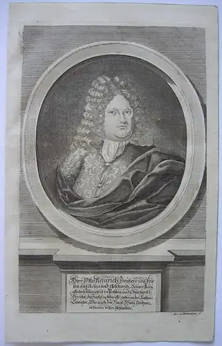 Otto Heinr v Friesen (1654-1717) poln Geheimrat Kupferstich Montalegre 1711