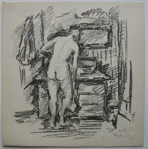 Heinrich von Luckner (1891-1970) Rückenakt Orig Lithografie 1922 signiert