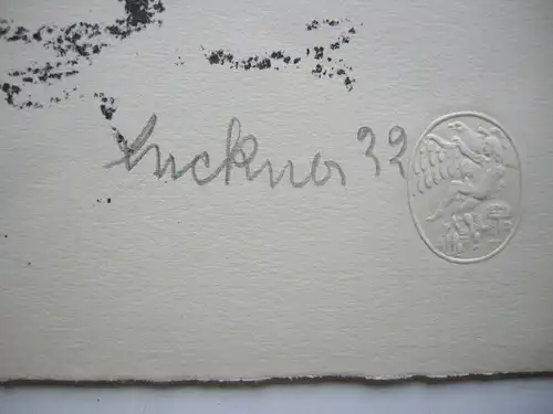 Heinrich von Luckner (1891-1970) Rückenakt Orig Lithografie 1922 signiert