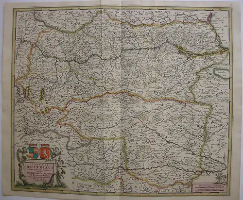Steiermark Erzherzogtum kolor Orig Kupferstichkarte de Wit 1690 Österreich