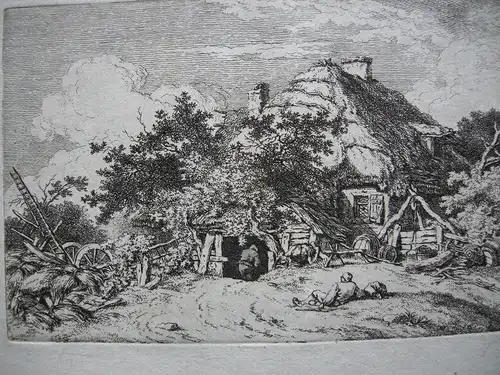 Ferdinand Kobell (1740-1799) Bauernhaus Orig Radierung 1776