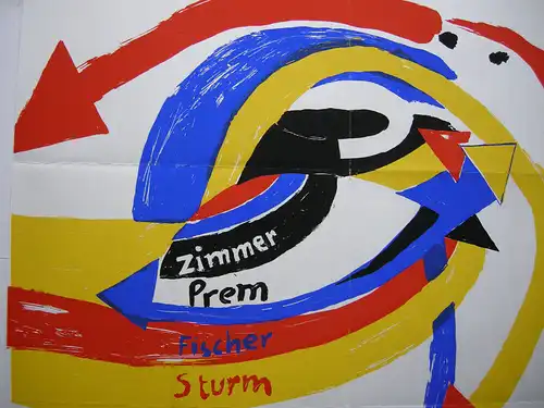 Plakat Gruppe SPUR Serigrafie Zimmer Prem Fischer Sturm 1965 van de Loo