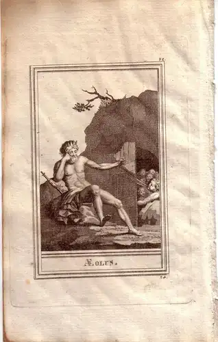 Aiolos Aeolus Stammvater Hellenen Mythologie Portrait Orig Kupferstich 1800