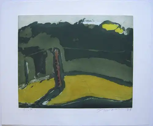 Klaus Fussmann (1938) Landschaft Beveroe Orig. Aquatinta-Radierung signiert 1988