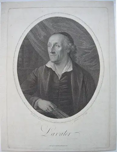 Joh C Lavater (1741-1801) Theologe Schriftsteller Punktierstich Pfeiffer 1800