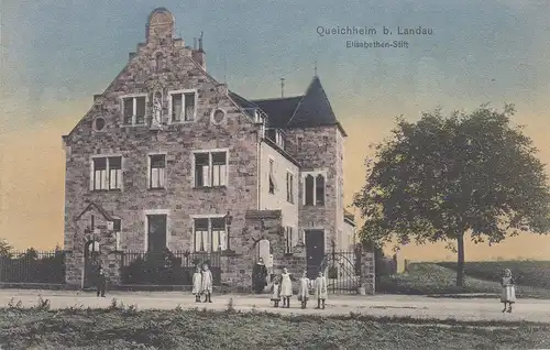 AK Queichheim Landau Rheinland Pfalz Elisabethen-Stift ungel 1919