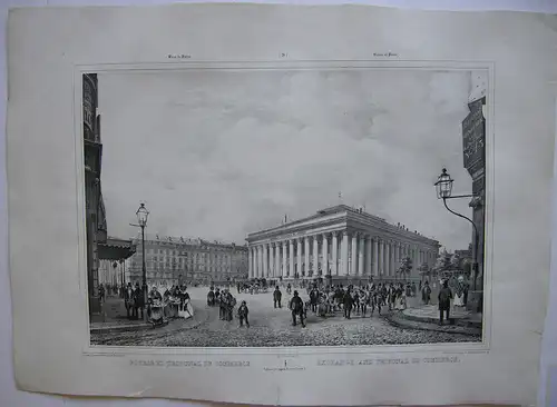 Paris Bourse et Tribunal de Commerce Orig Lithografie Benoist 1845 Vues de Paris
