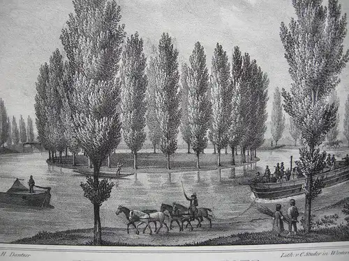 Napoleons Insel Bodensee Bois de Boulogne Pückler Orig Lithografie Dantzer 1840