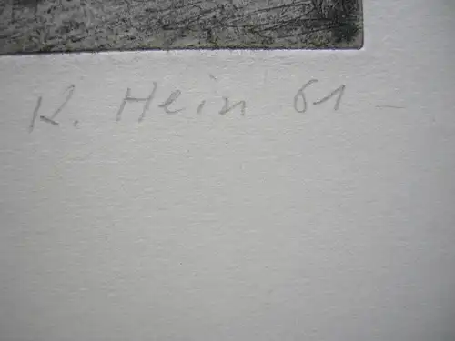 Karsten Hein (1937) Mauerwerk Orig. Radierung signiert 1961 signiert