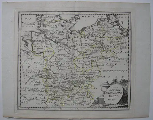 Niedersachsen Kolor Kupferstich Karte Reilly 1791 Mecklenburg Pommern
