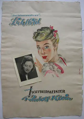 Atelier Rudolf Klein Werbeplakat Orig Gouache Unikat Foto Lichtbildner um 1955